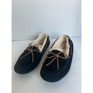 UGG 5612 Women's Dakota Black/Cream  Moccasin Slippers Shearling Interior Sz 10